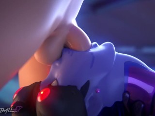 Overwatch Widowmaker Deepthroat bulge looped