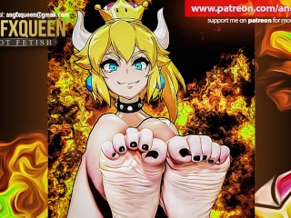 Bowsette feet footjob porn