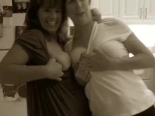 Drunk cougars show their boobs