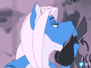 Furry Porn Blowjob Wolf and Horse Animation