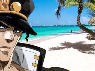 4 Buff men go to the beach [Jojo's bizarre adventure paradoy]