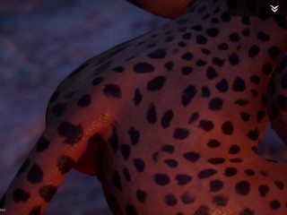 Furry Porn - Tiger and Leopard. Sex and cum (Wild Life game)