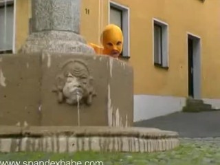 Orange outdoor zentai