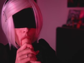 Nier Automata 2B cosplay - hot 18 yo teen cosplayer anal & Ahegao