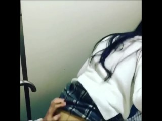 korean high school lovers fuck in toilet secretly